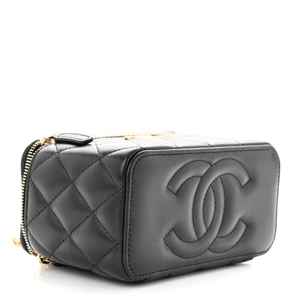 Chanel Lambskin Quilted Small Pillow Crush Vanity Case With Chain Black 4 of 11