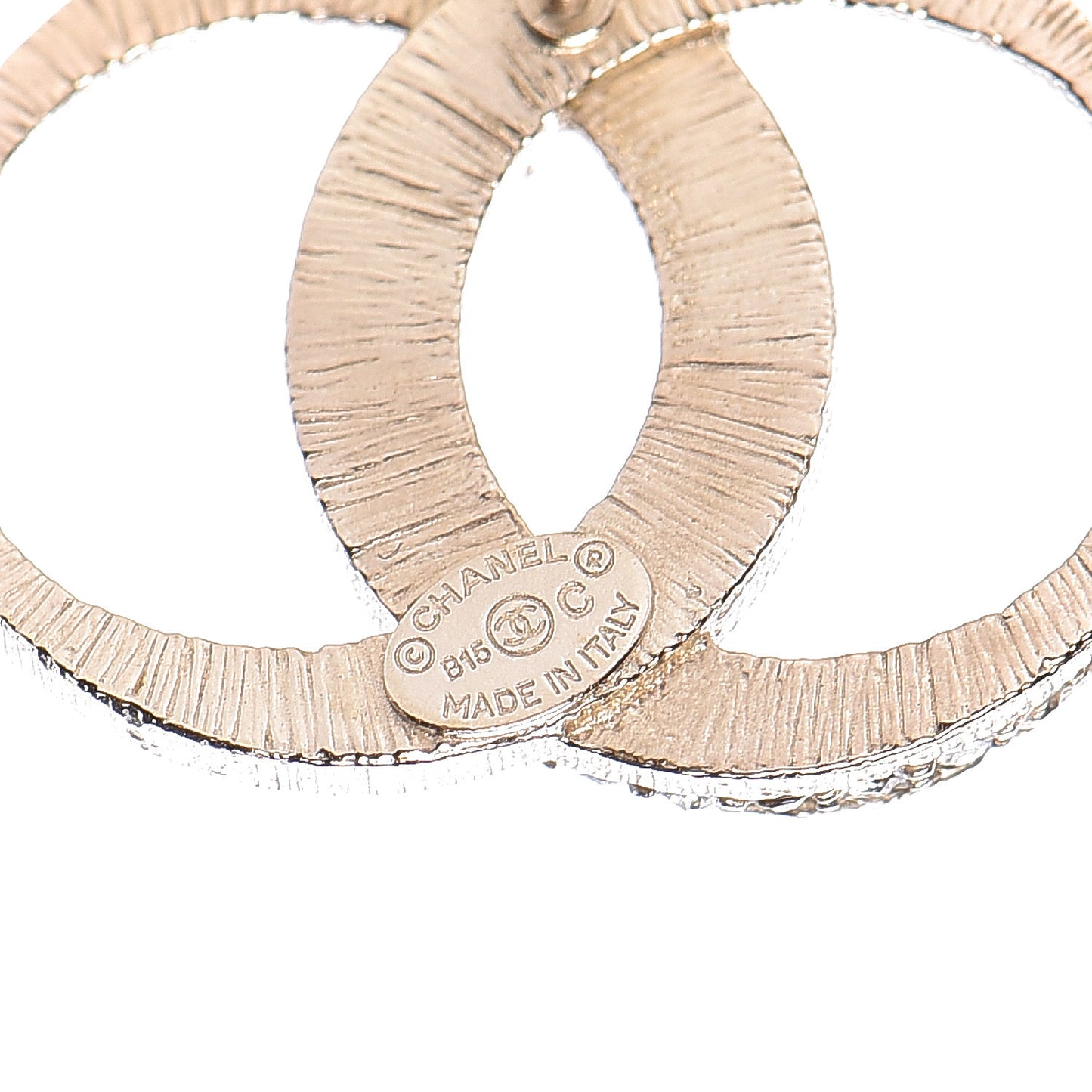 Crystal CC Moon Earrings Gold