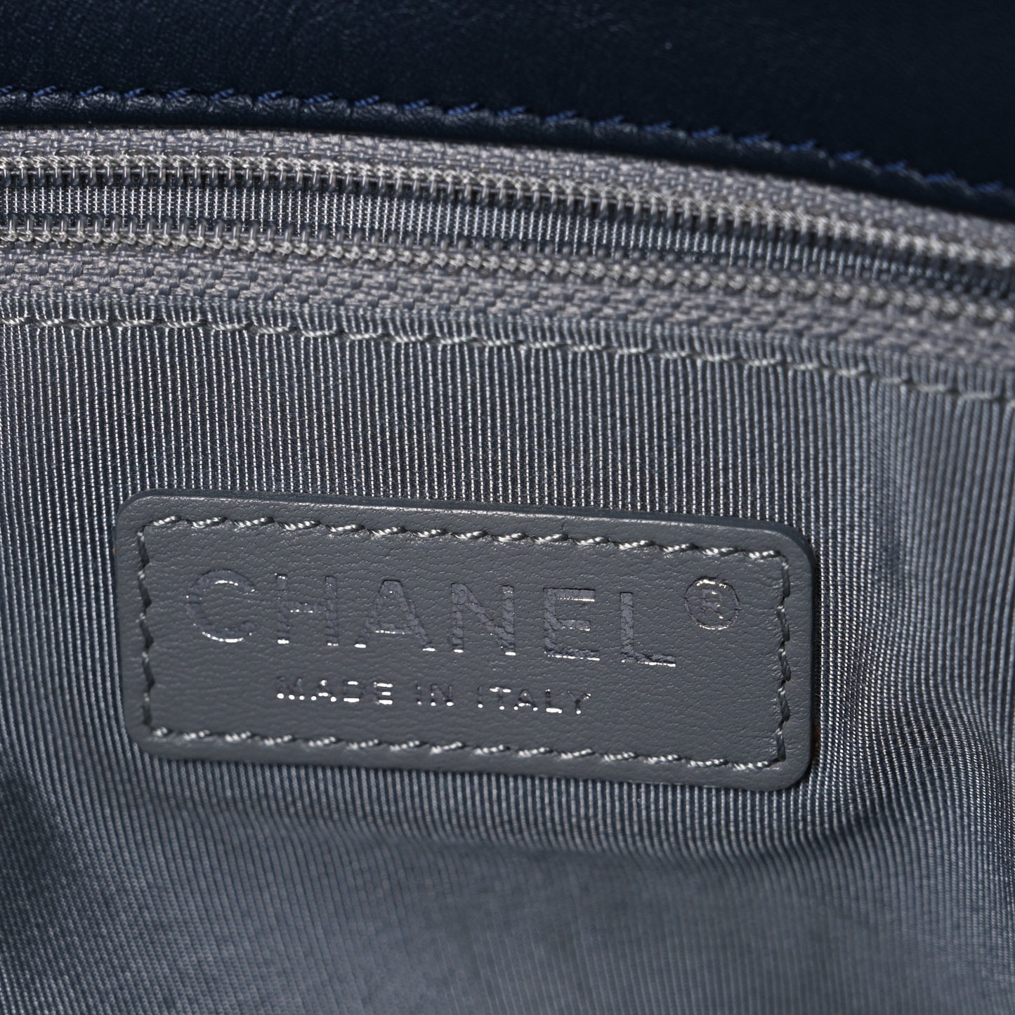 Calfskin Quilted Coco Pleats Flap Navy Blue