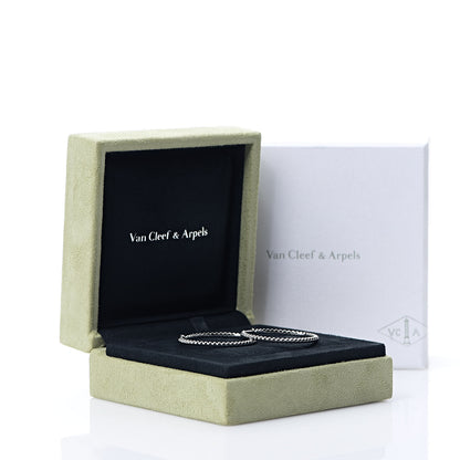 Van Cleef & Arpels 18K White Gold Small Perlee Hoop Earrings 6 of 6