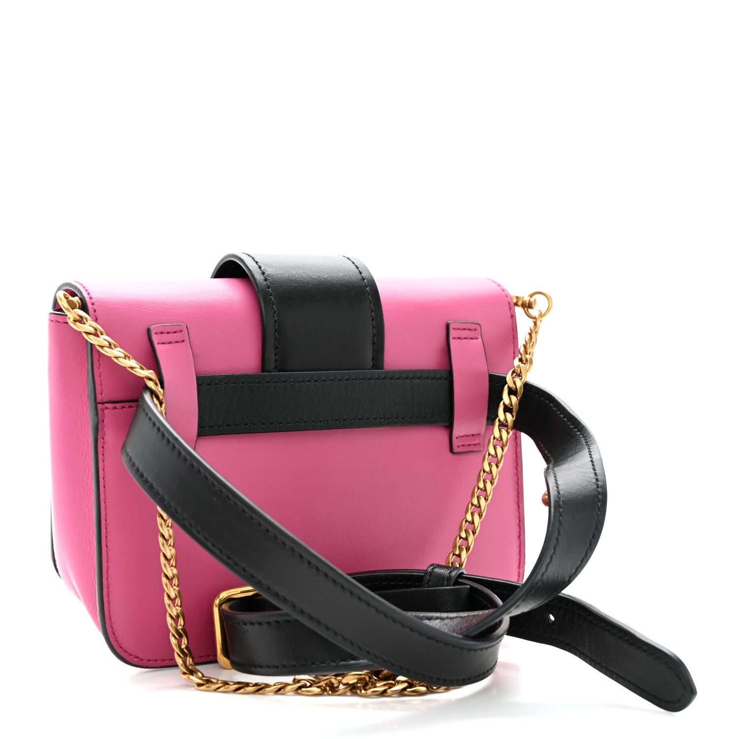 Prada City Calf Cahier Belt Bag Fuxia Black 3 of 10
