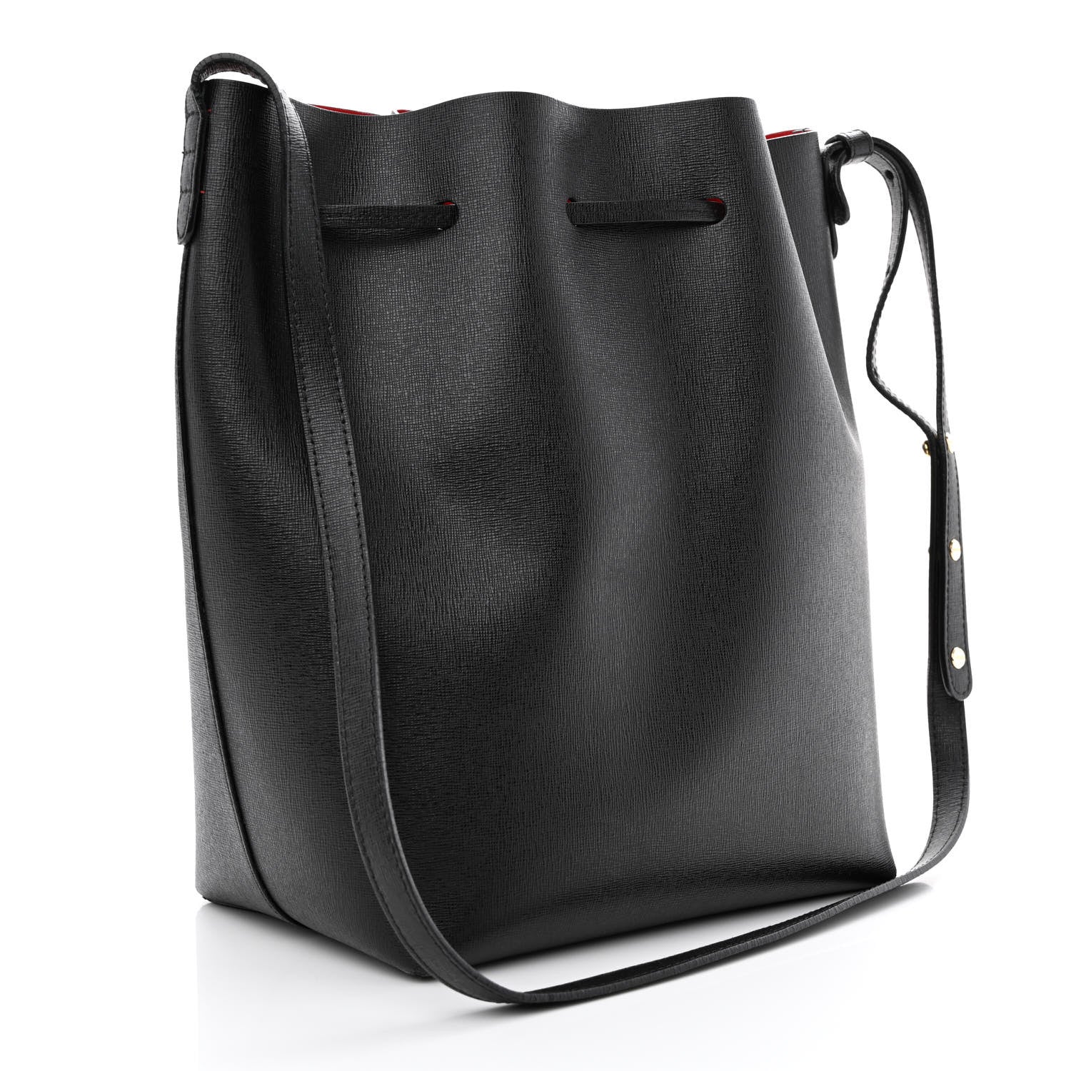 Mansur Gavriel Saffiano Bucket Bag Black Flamma 3 of 15