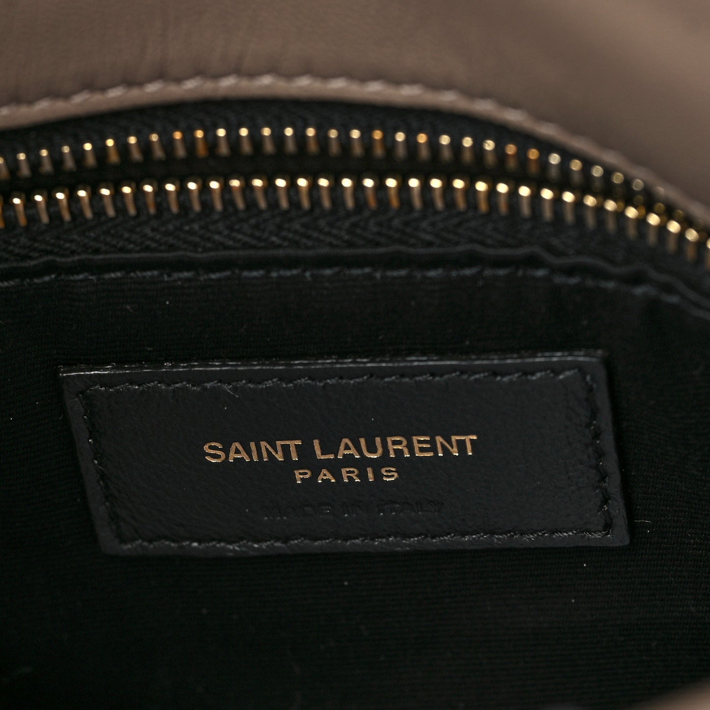 Lambskin Quilted Small Loulou Puffer Monogram Chain Satchel Dark Beige