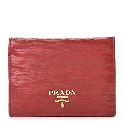 Prada Vitello Move Bi-Fold Wallet Fuoco 1 of 8