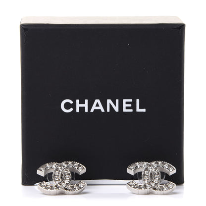 Chanel Crystal CC Earrings Silver 5 of 5