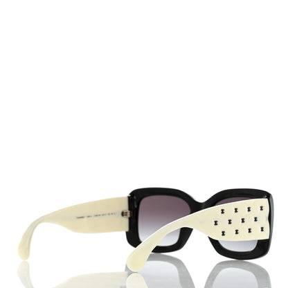 Chanel Acetate Quilted CC Rectangle Sunglasses 5483-A White Black 4 of 8