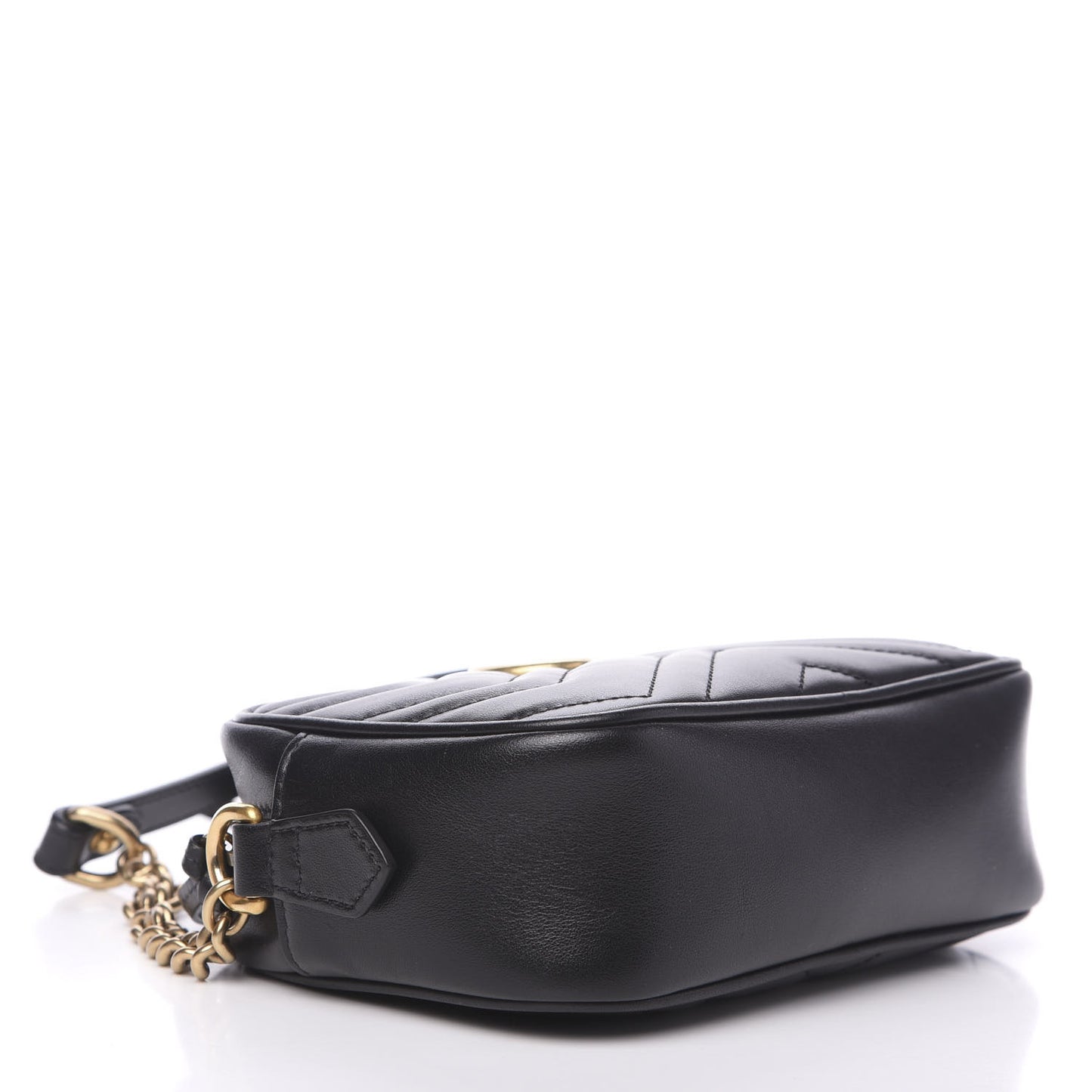 Calfskin Matelasse Mini GG Marmont Chain Shoulder Bag Black