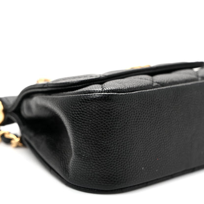 Chanel Caviar Quilted Mini Bar Flap Clutch With Chain Black 10 of 11