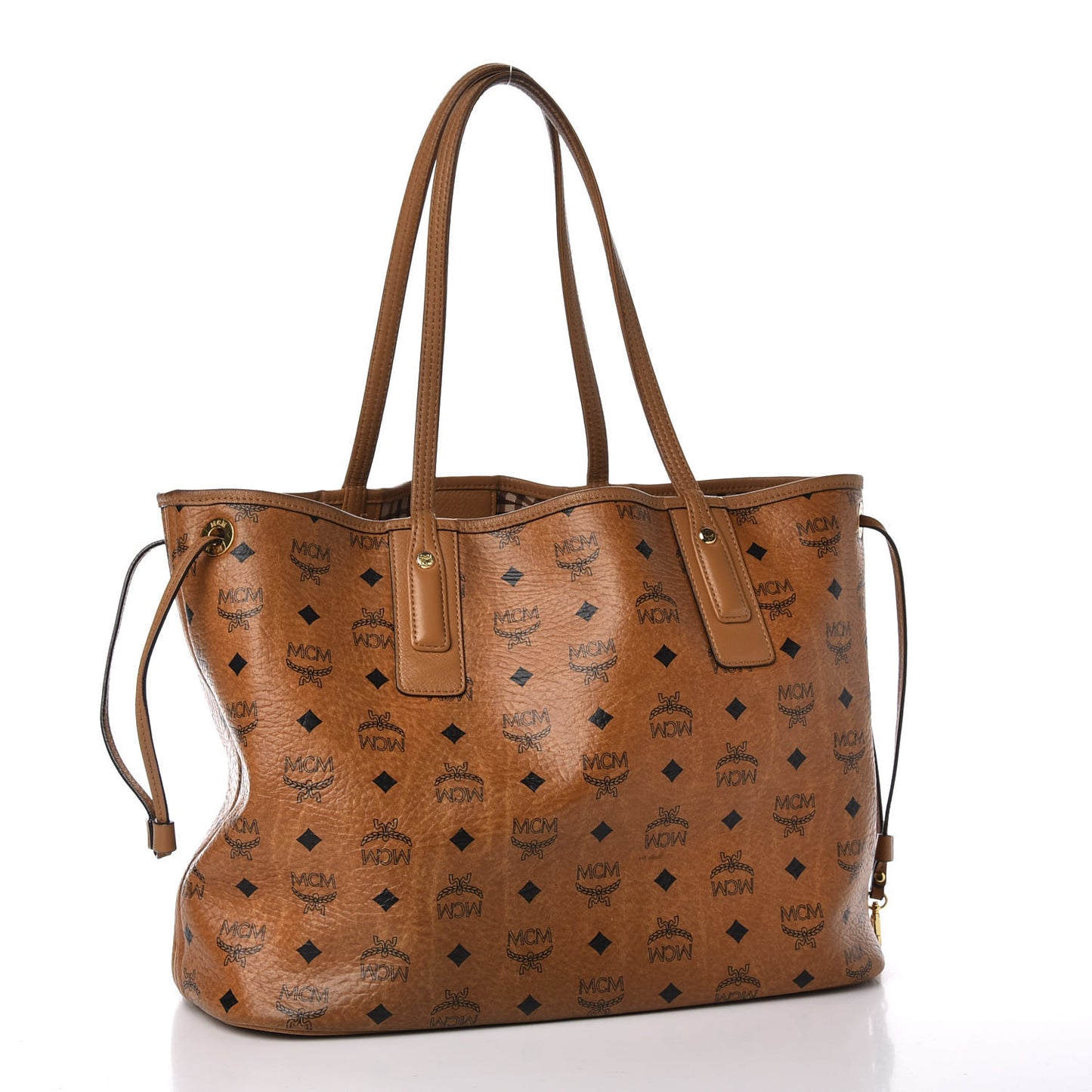 Visetos Medium Liz Reversible Shopper Tote Cognac
