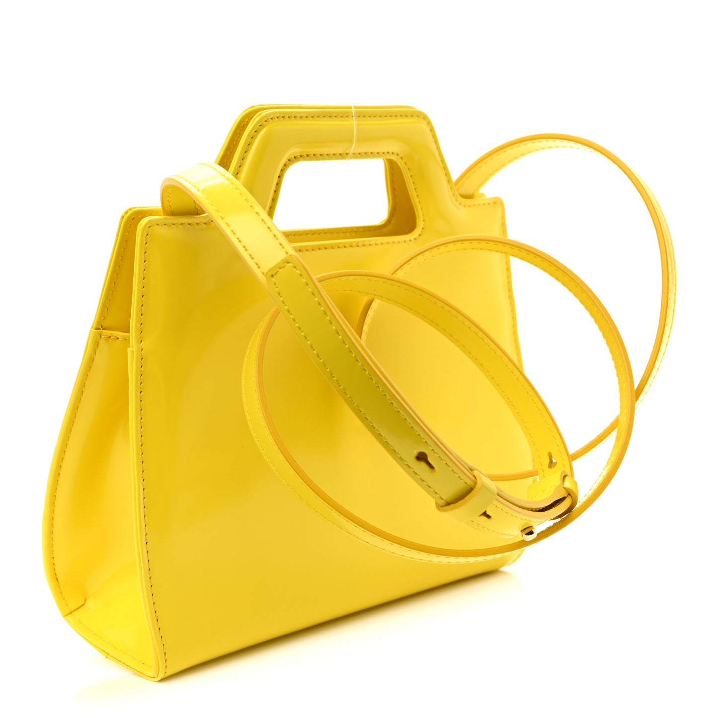 Brushed Calfskin Mini Wanda Top Handle Bag Yellow