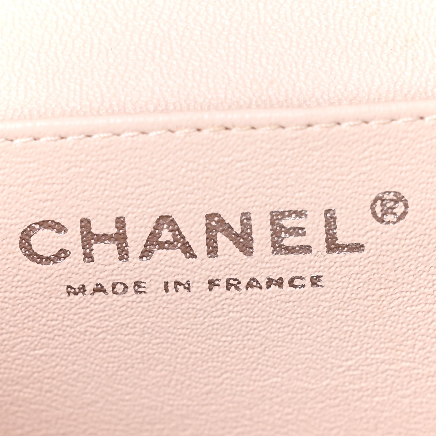 Patent Quilted Clutch with Chain Flap Beige