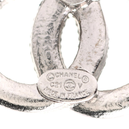 Chanel Crystal CC Coco Flapper Earrings Silver 4 of 4