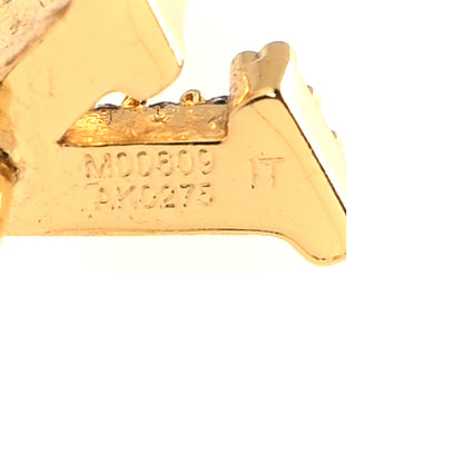 Louis Vuitton Metal Crystal LV Iconic Earrings Gold 5 of 5