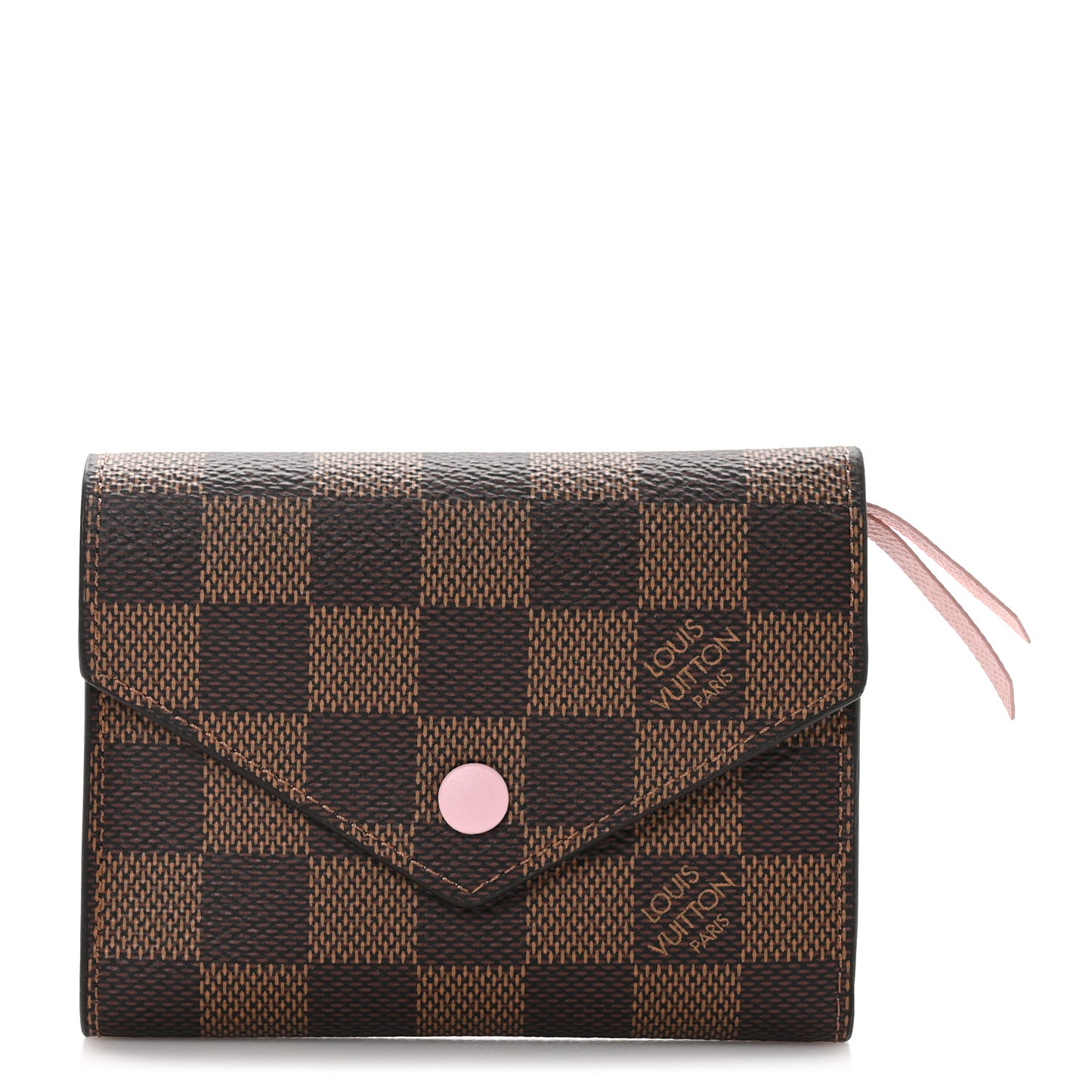 Damier Ebene Victorine Wallet Rose Ballerine