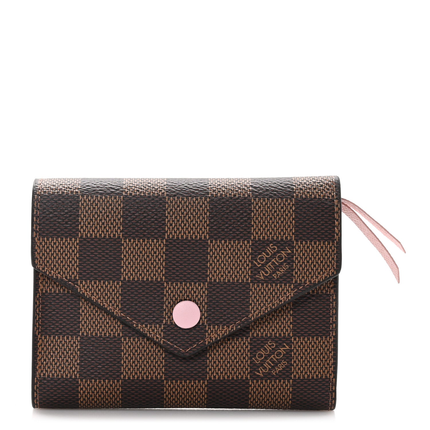 Louis Vuitton Damier Ebene Victorine Wallet Rose Ballerine 1 of 9