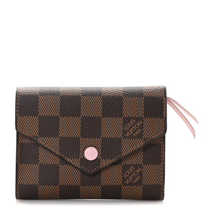 Louis Vuitton Damier Ebene Victorine Wallet Rose Ballerine 1 of 9