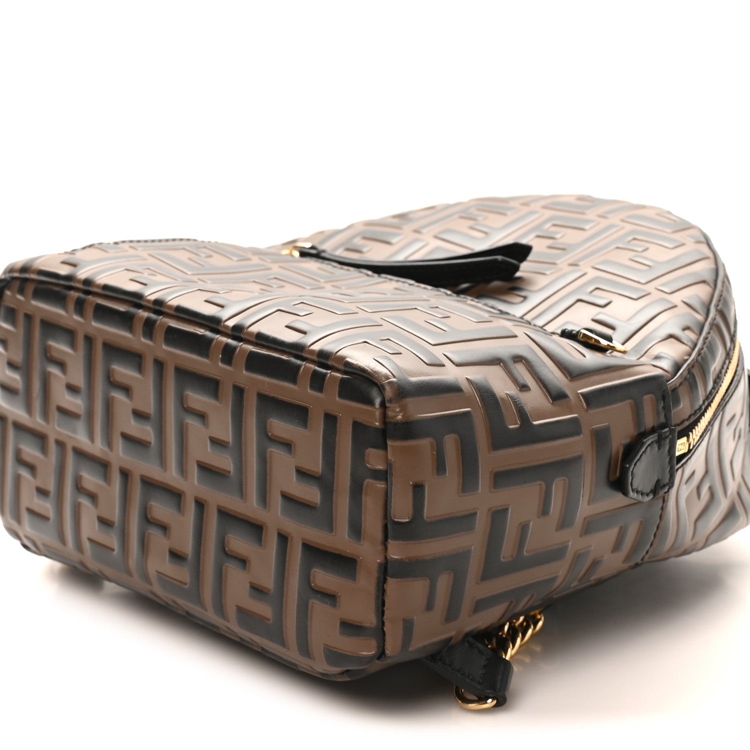 Fendi Vitello Bi-Color FF 1974 Embossed Mini Backpack Maya Black 10 of 11