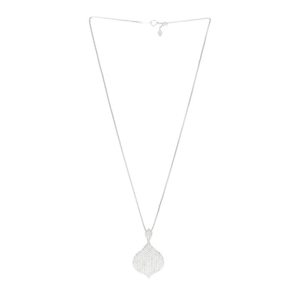 Parker & West by FASHIONPHILE 18K White Gold Diamond Pave Drop Pendant Adjustable Necklace 3 of 5