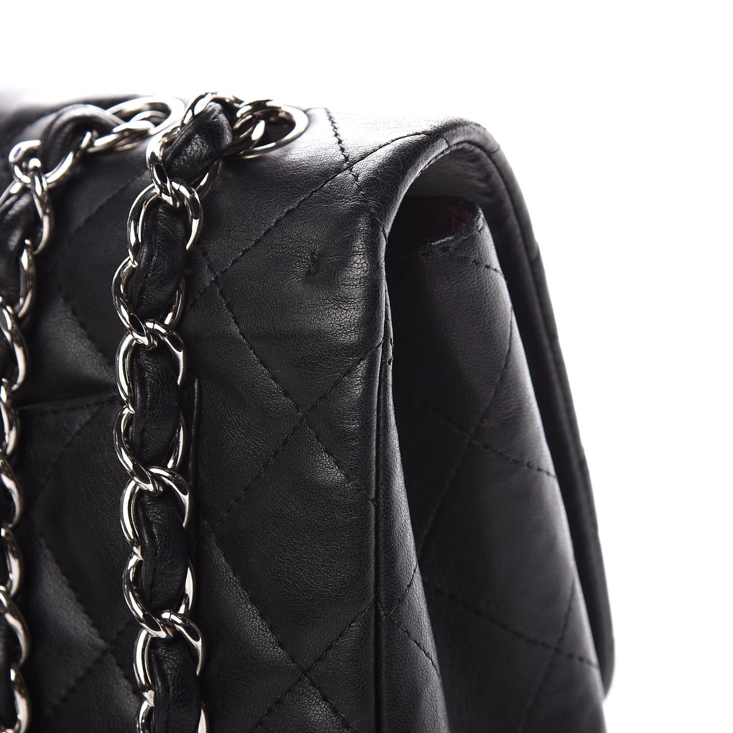 Lambskin Quilted Jumbo Single Flap Black