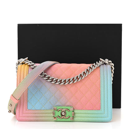 Chanel Caviar Quilted Medium Cuba Rainbow Boy Flap Multicolor 11 of 11