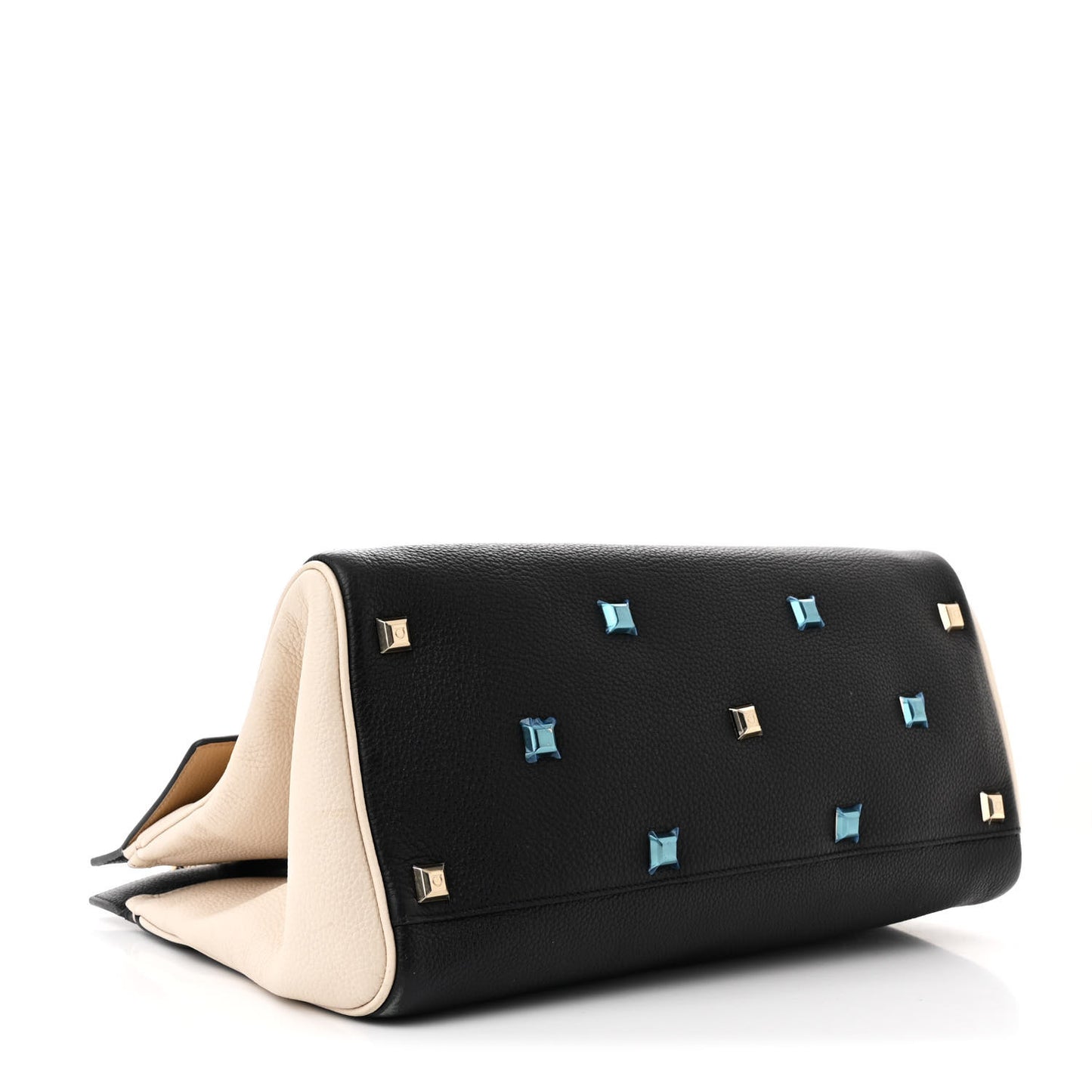 Calfskin Large Studio Bag Dune Bone Black