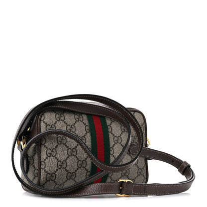 Gucci GG Supreme Monogram Web Mini Ophidia Shoulder Bag Brown 3 of 12
