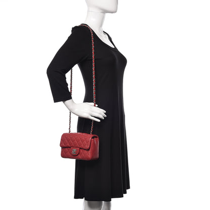 Chanel Caviar Quilted Mini Rectangular Flap Red 2 of 10