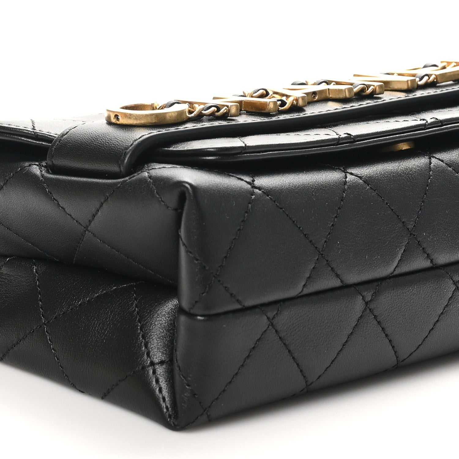 Chanel Calfskin Quilted Small Enchained Flap Black 9 of 11