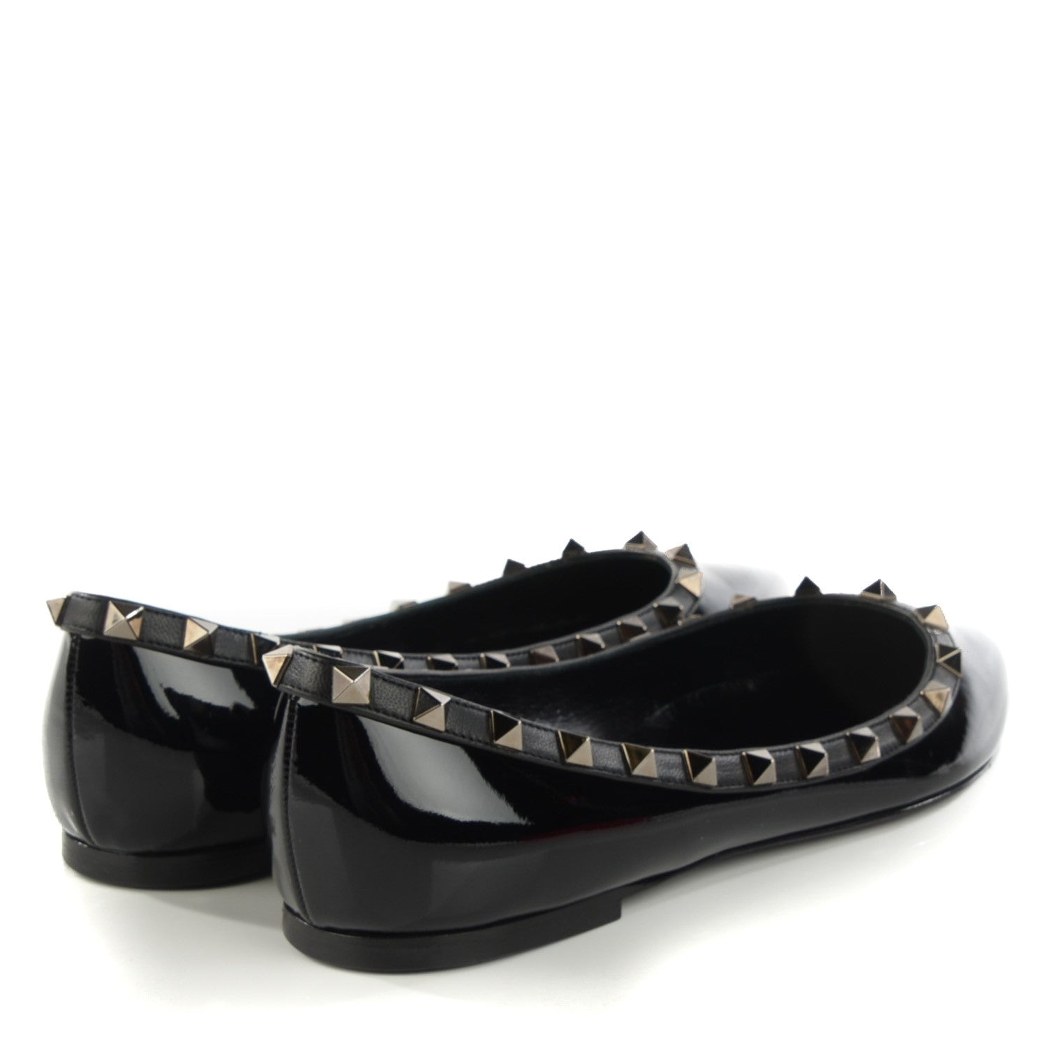 Valentino Garavani Patent Rockstud Ballerina Flats 39.5 Black 4 of 8