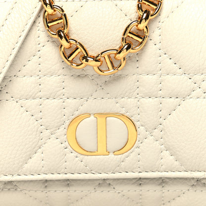 Christian Dior Supple Calfskin Cannage Caro Pouch with Chain Latte 9 of 11