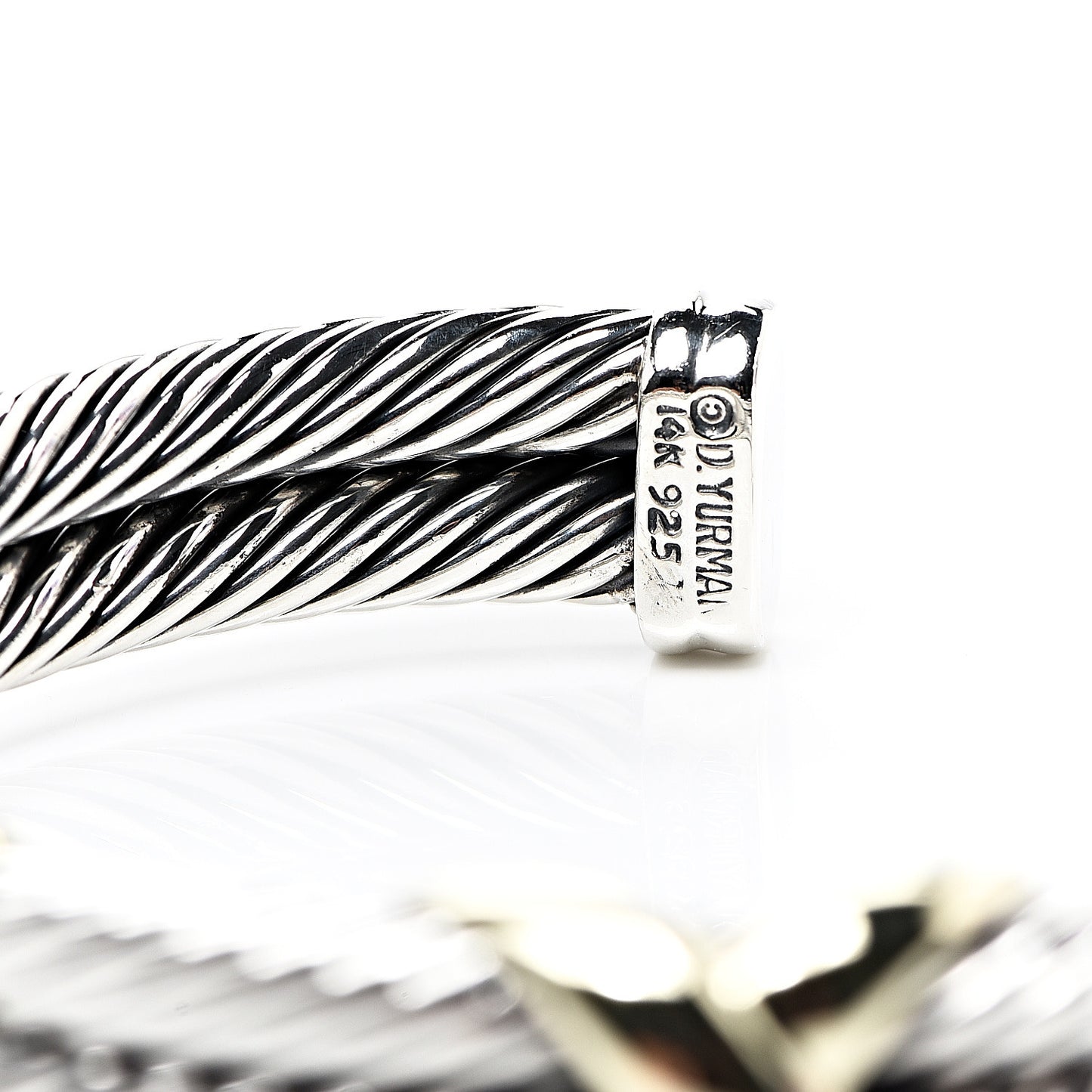 Sterling Silver 14K Yellow Gold 10mm Double X Bracelet