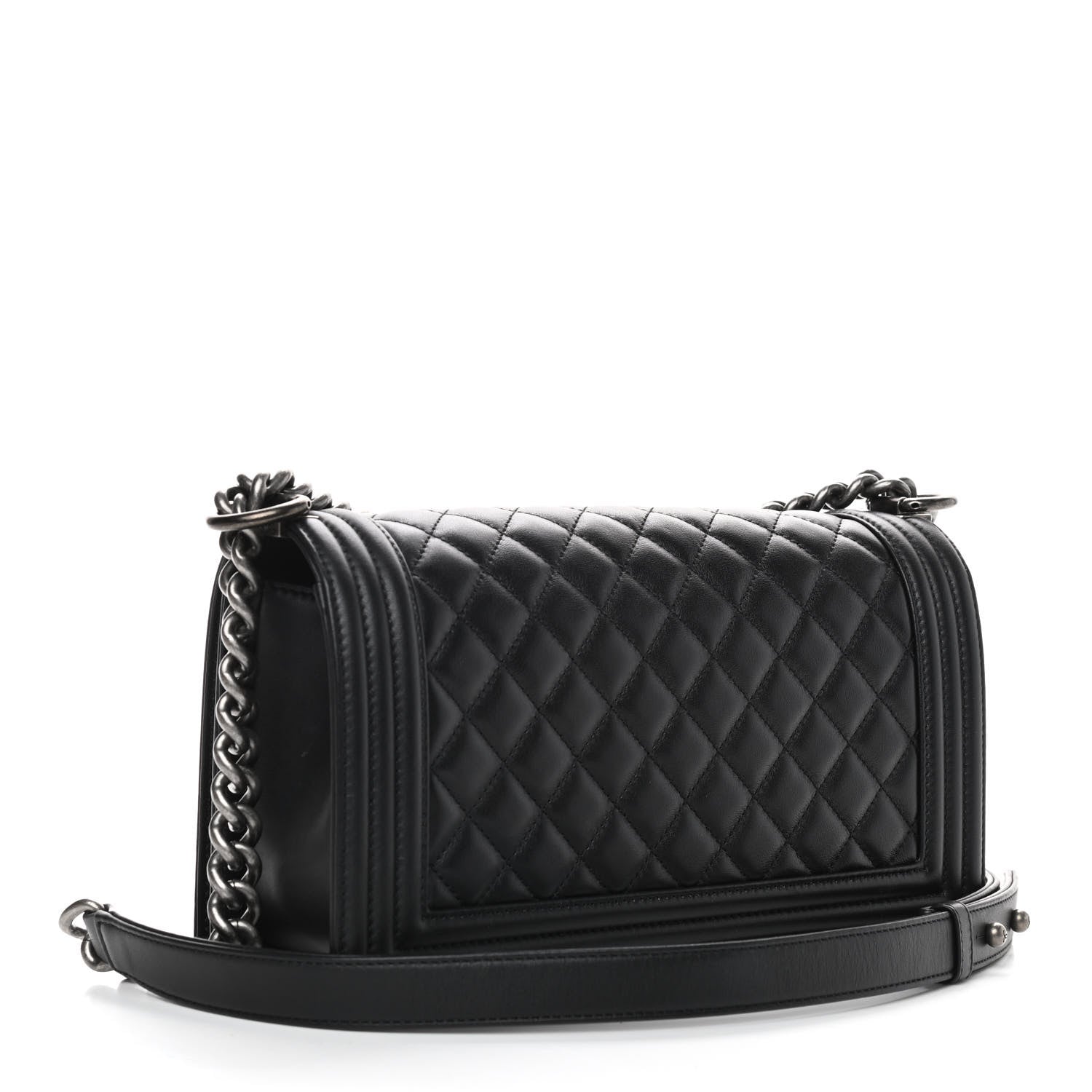 Chanel Lambskin Quilted Medium Boy Flap Black 3 of 9