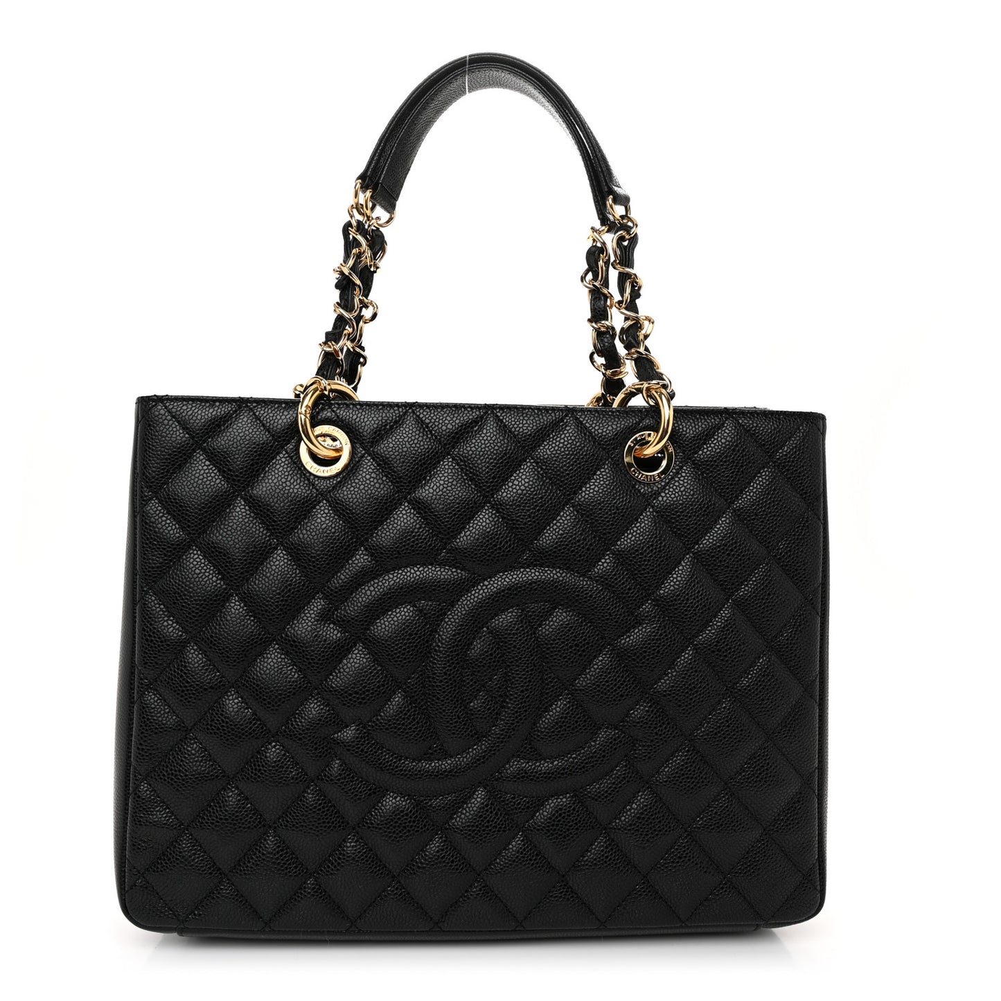 Caviar Quilted Grand Shopping Tote GST Black