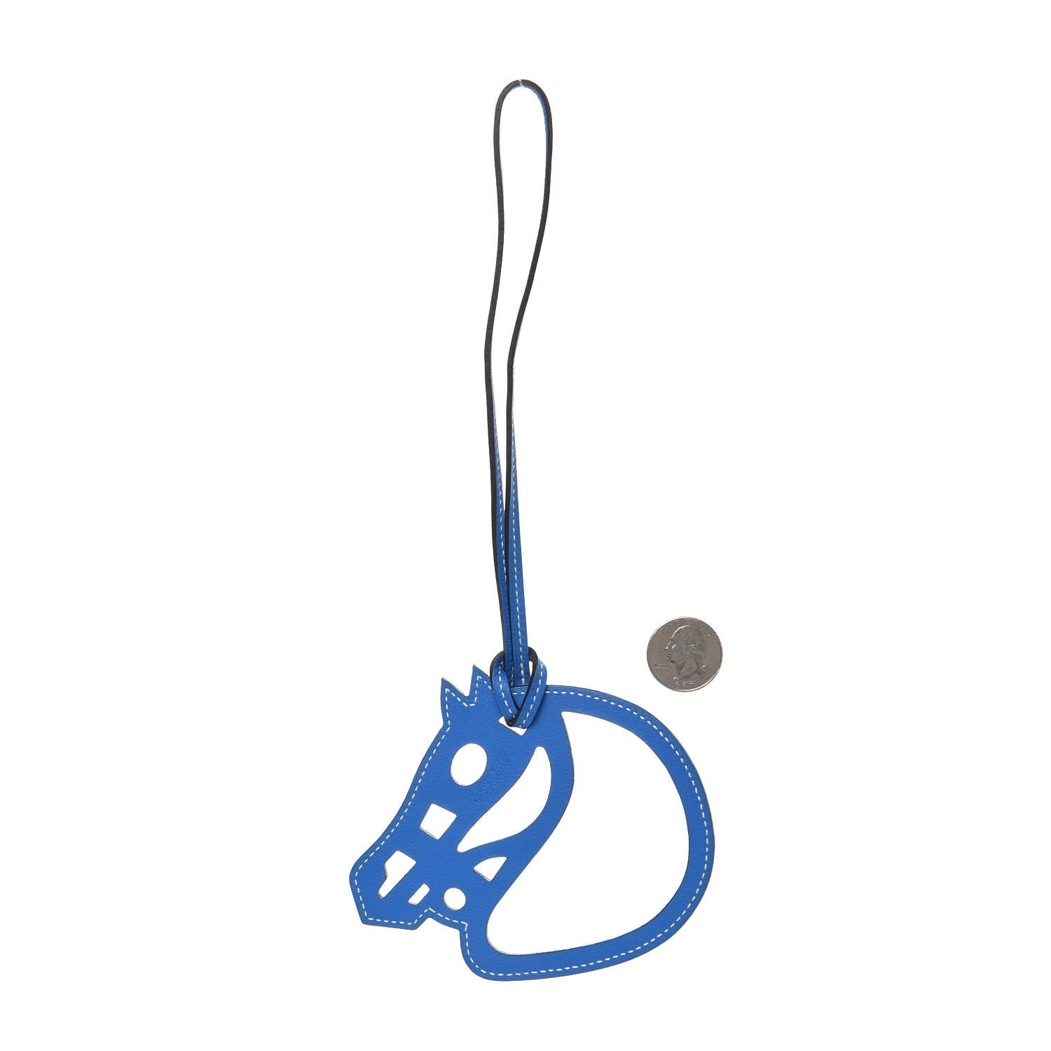 Hermes Swift Paddock Cheval Horse Bag Charm Bleu Hydra 2 of 4