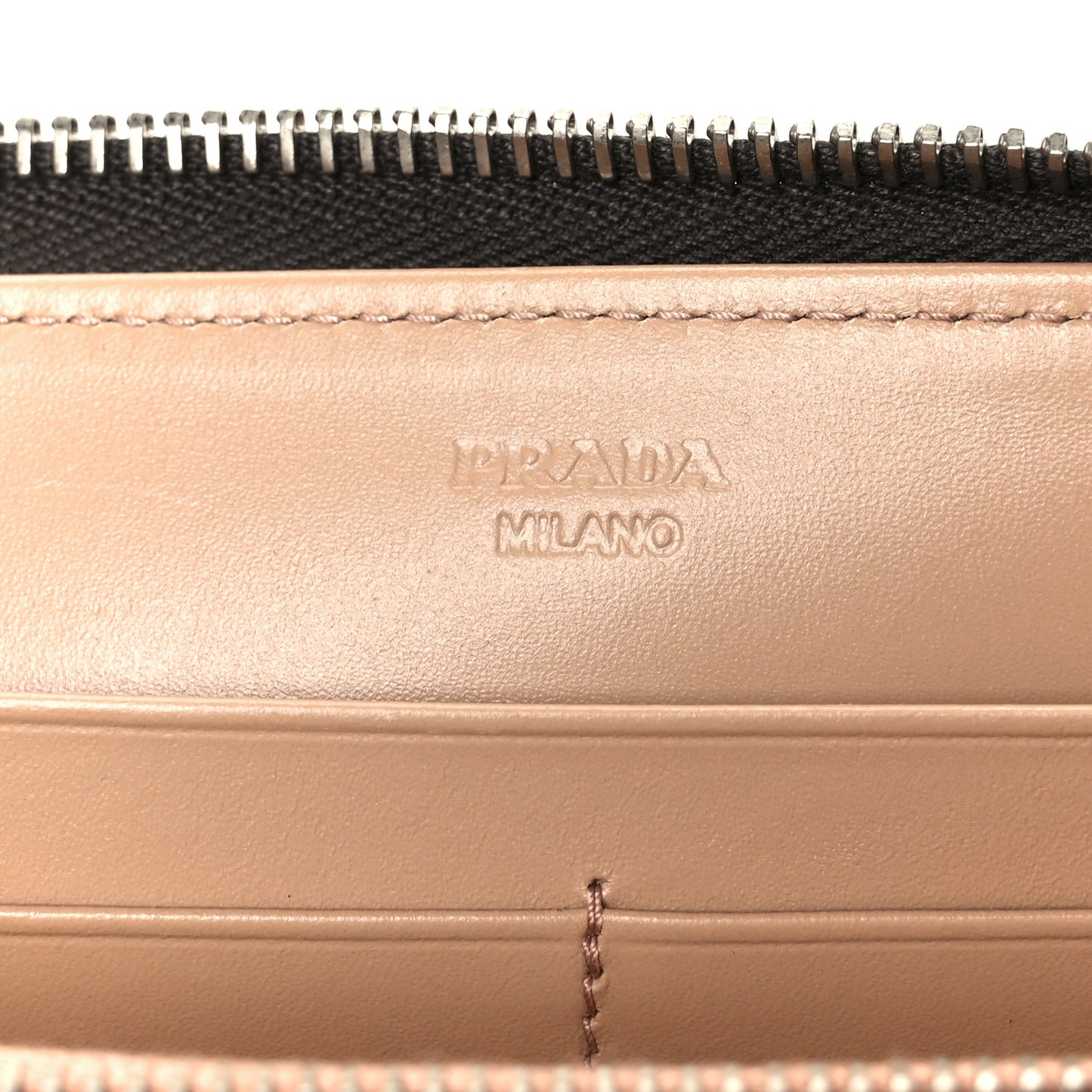 Aged Calfskin Grommet Crystal Studded Zip Around Wallet Ebano