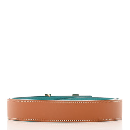 Hermes Swift Epsom 24mm Focus Belt Gold Bleu Paon 2 of 8