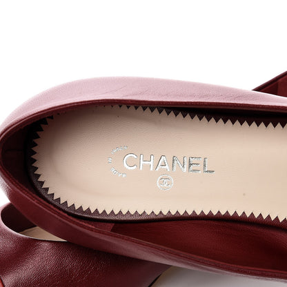 Chanel Lambskin Cap Toe Flats 40 Red 8 of 13