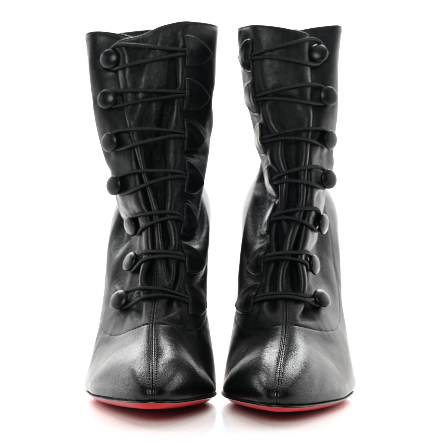 Christian Louboutin Calfskin French Tutu Button Ankle Boot 38 Black 2 of 13