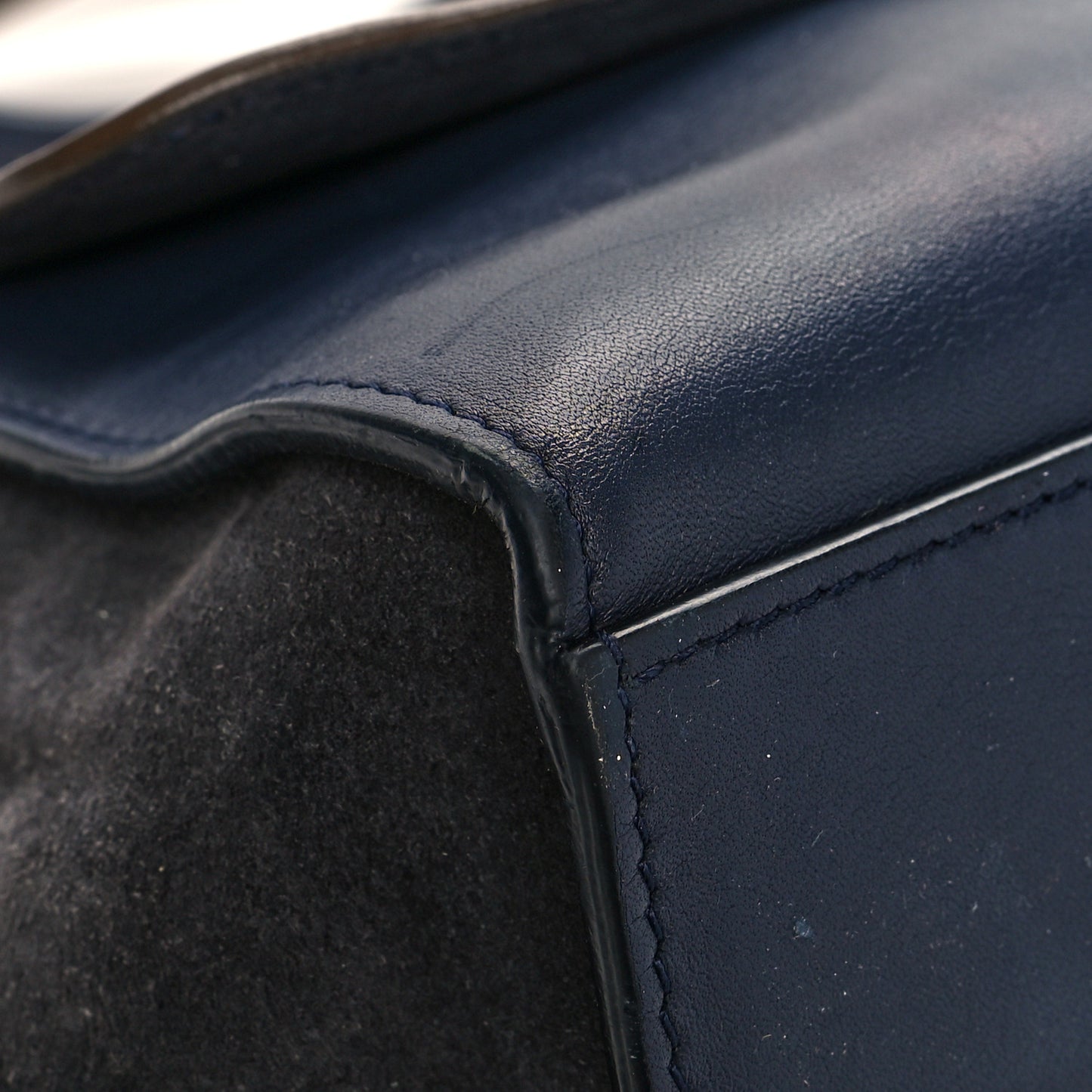 Smooth Calfskin Suede Medium Tri-Color Trapeze Midnight