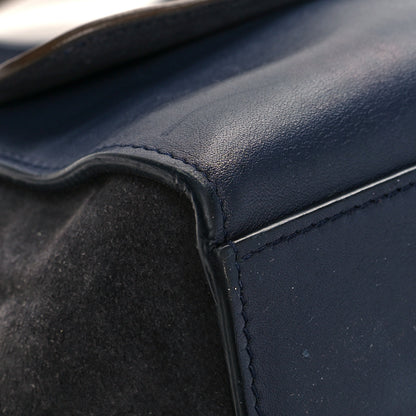 Celine Smooth Calfskin Suede Medium Tri-Color Trapeze Midnight 7 of 19