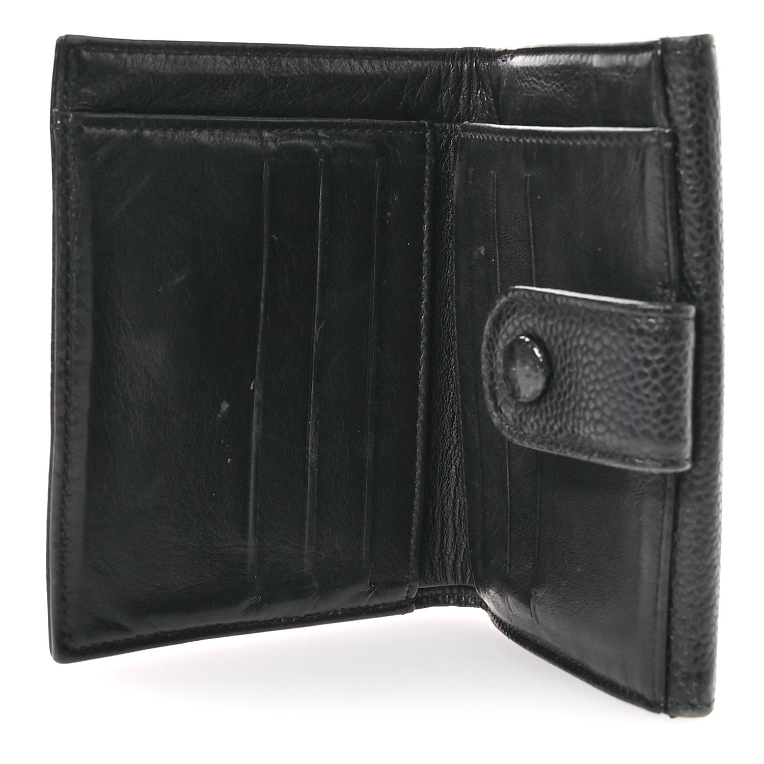 Chanel Caviar Timeless CC Compact French Wallet Black 5 of 9