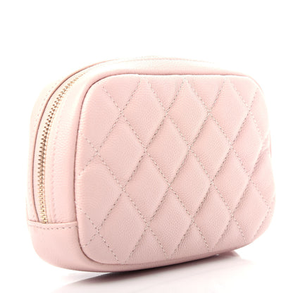 Chanel Caviar Quilted Small Curvy Pouch Cosmetic Case Light Pink 3 of 7