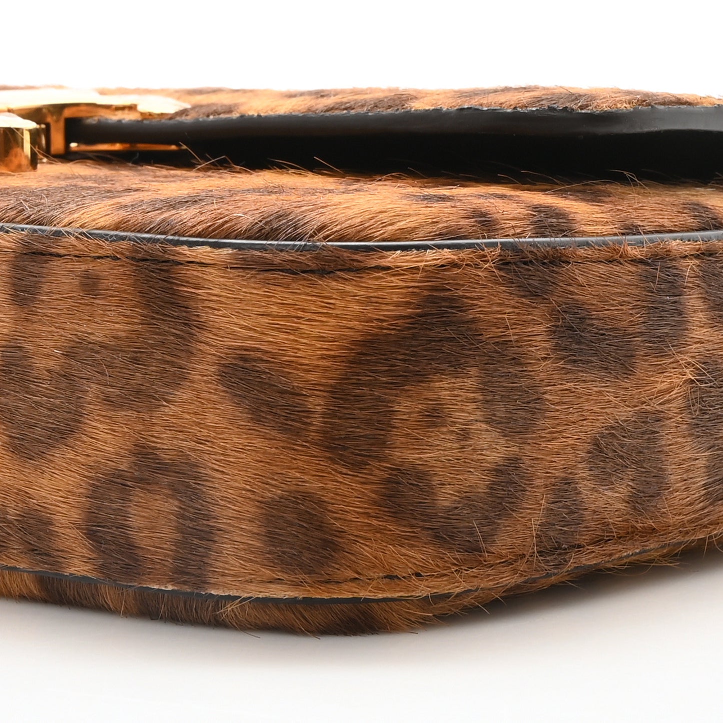 Pony Hair Leopard Print Triomphe Chain Shoulder Bag Multicolor