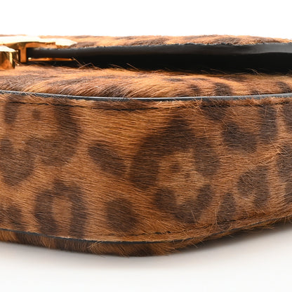 Celine Pony Hair Leopard Print Triomphe Chain Shoulder Bag Multicolor 9 of 9