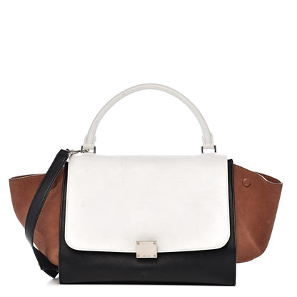 Celine Smooth Calfskin Suede Medium Tri-Color Trapeze White 1 of 17