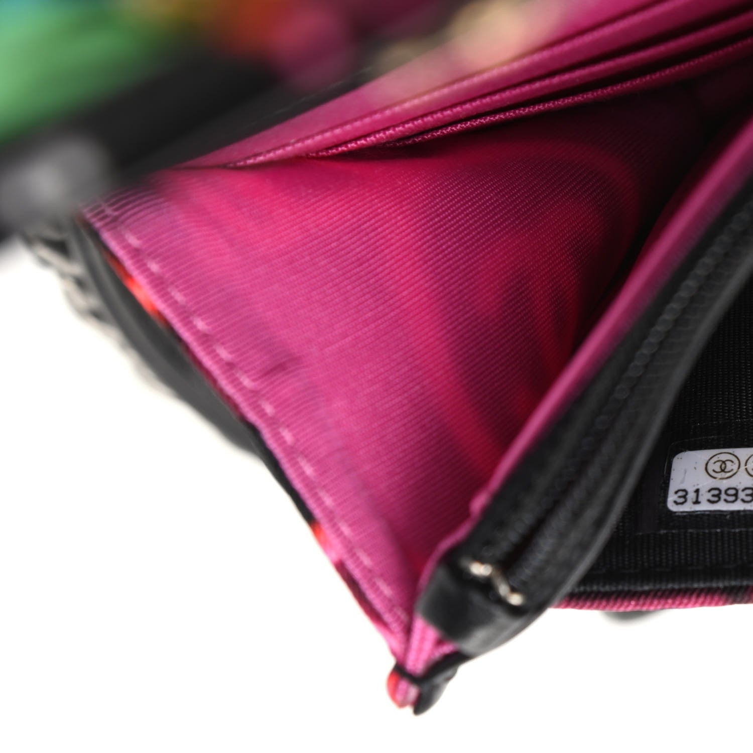 Chanel Fabric Printed Chanel 19 Wallet On Chain WOC Black Multicolor 7 of 10