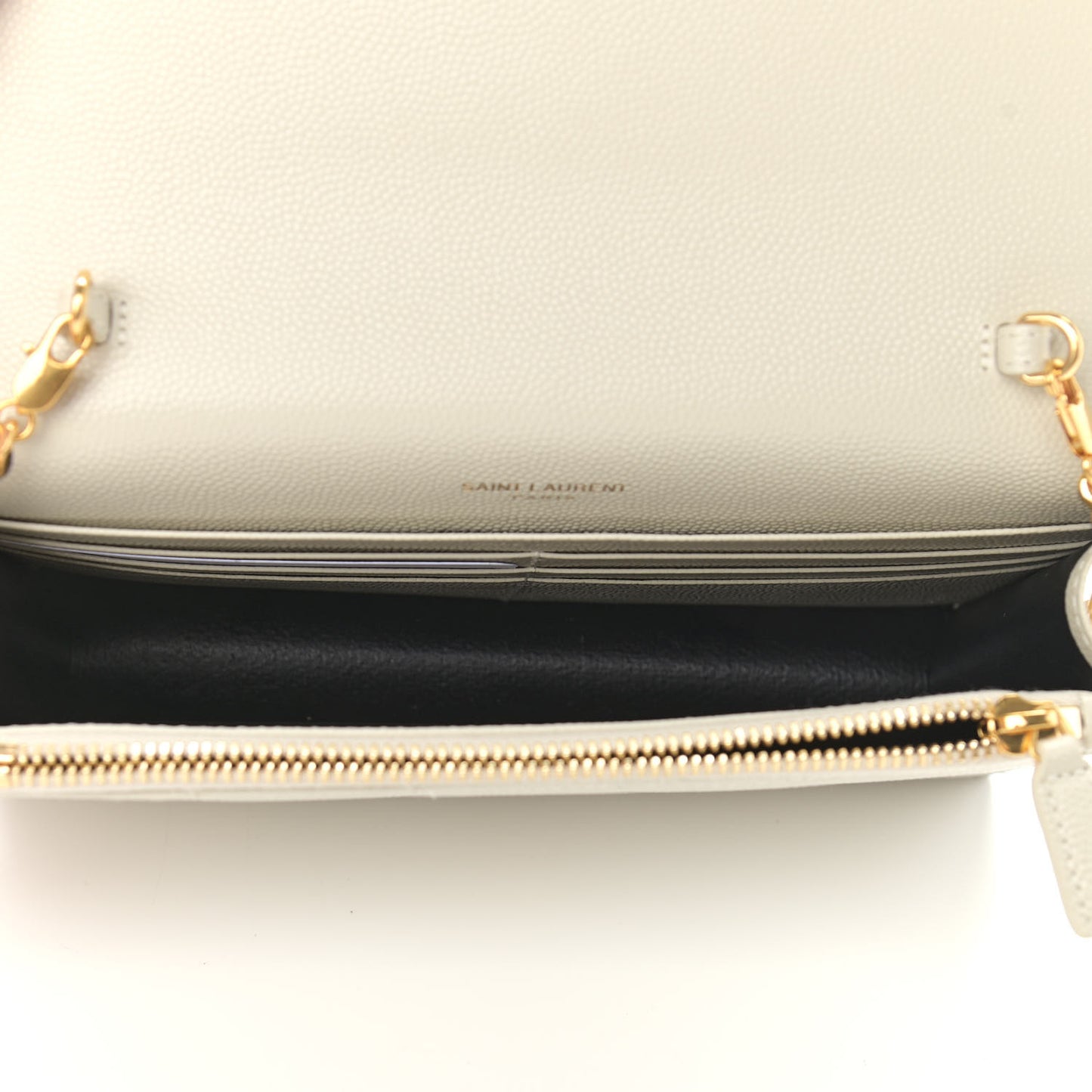 Grain De Poudre Matelasse Chevron Monogram Envelope Chain Crema Soft