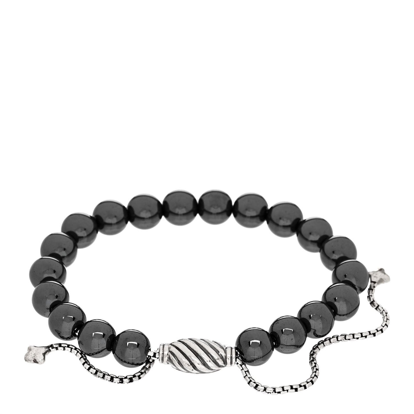 Sterling Silver Hematite 8mm Spiritual Beads Adjustable Bracelet