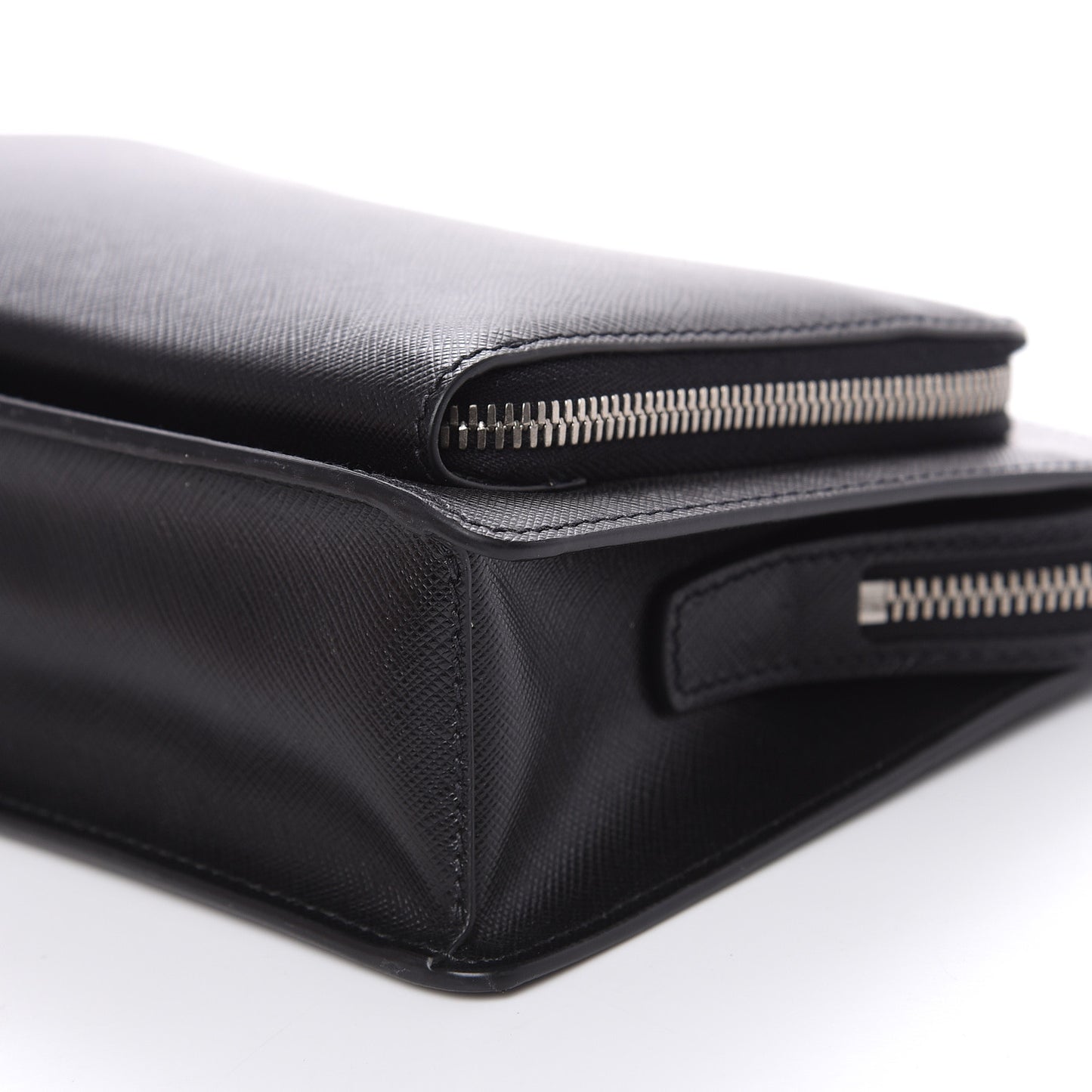 Saffiano Travel Wristlet Bag Black