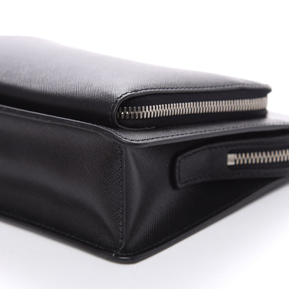 Prada Saffiano Travel Wristlet Bag Black 8 of 8